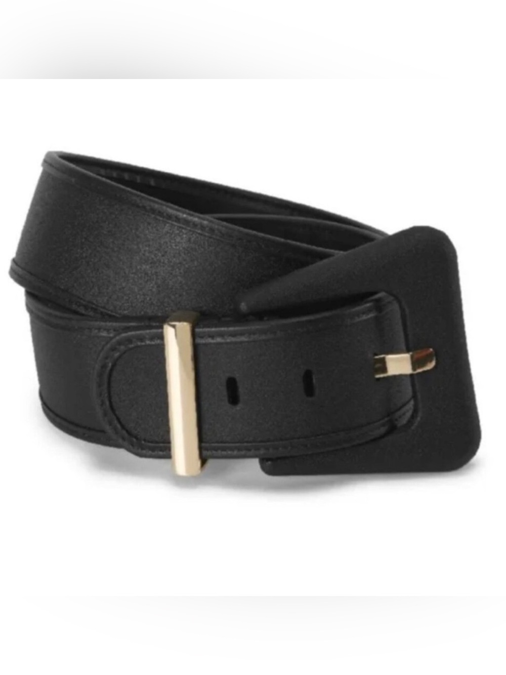 CAbi Boss Belt - Women's Black Belt with Gold Buckle, Medium